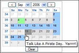 Events and Holidays via Epoch Prime AJAX